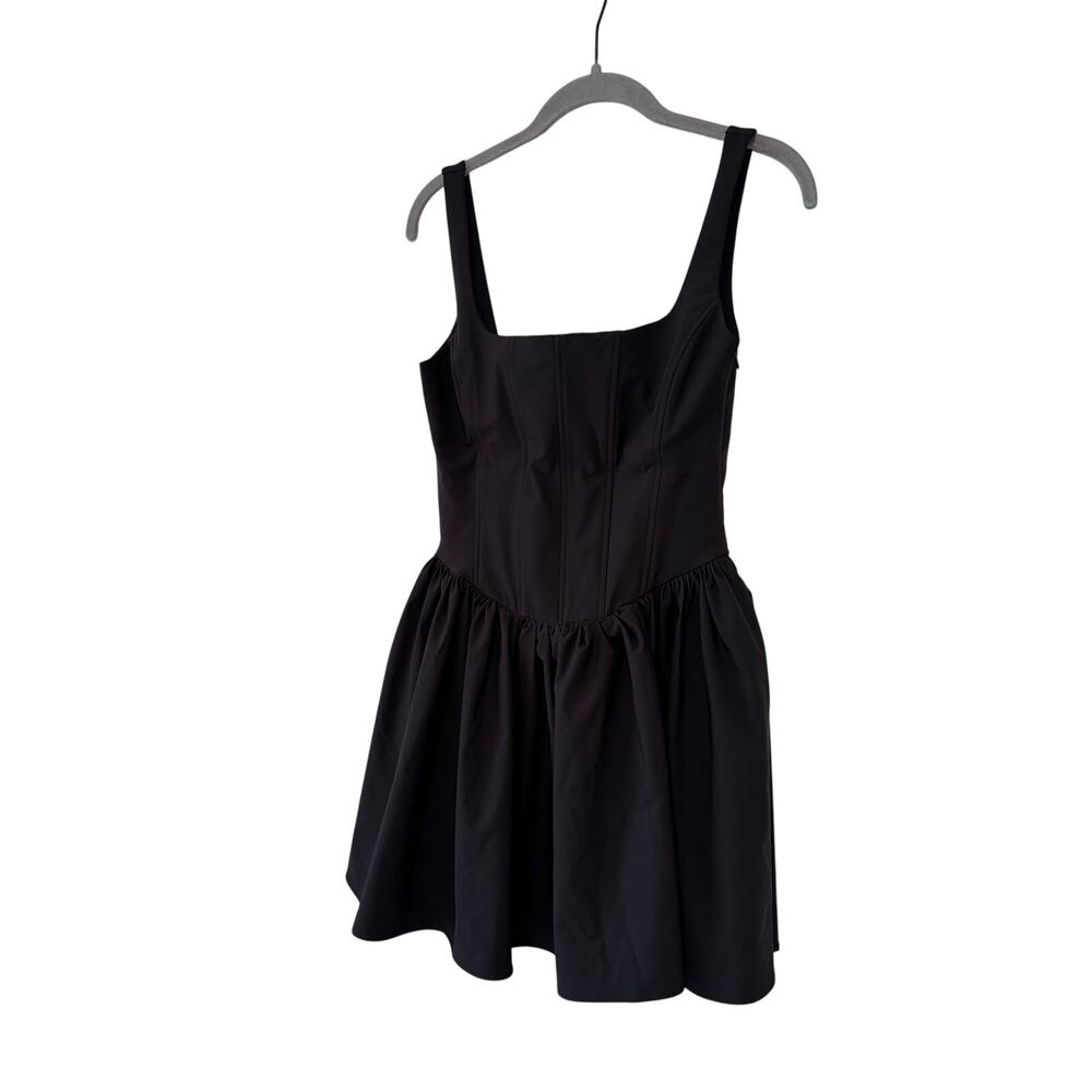 Zara Women’s Black Corset Fit Flare Mini Dress Square Neck Sleeveless Size S - Picture 4 of 10